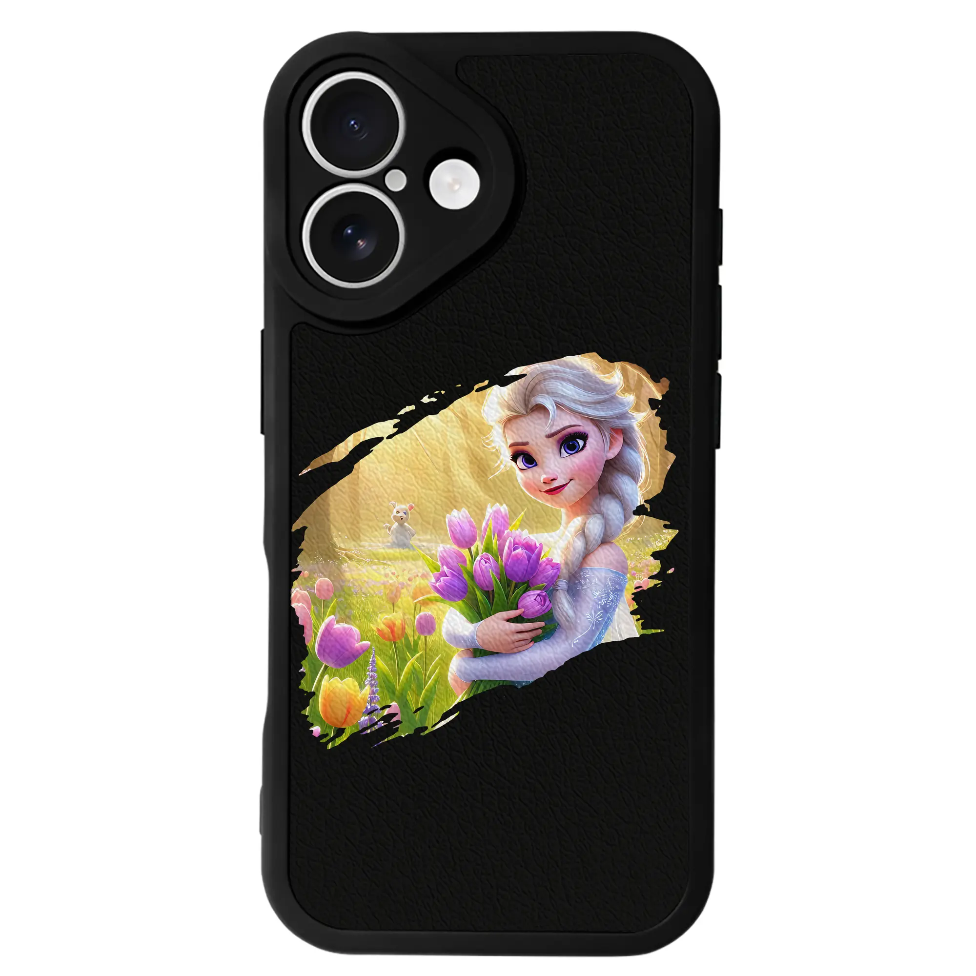 アナと雪の女王(Frozen) グッズ エルサ(Elsa) - IPhone 16シリーズ対応 ・ シリコンスマホケース ・ レザー調 ・ 高精度フィット ・ 耐衝撃 ・ ワイヤレス充電対応 ・ 精密カット